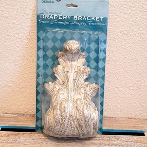 Curtain Rod drapery Bracket Gold/white